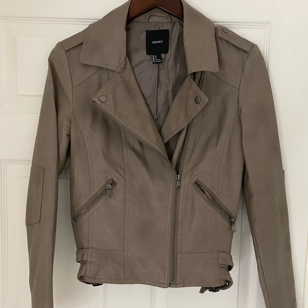Small  Faux Leather Moto Jacket